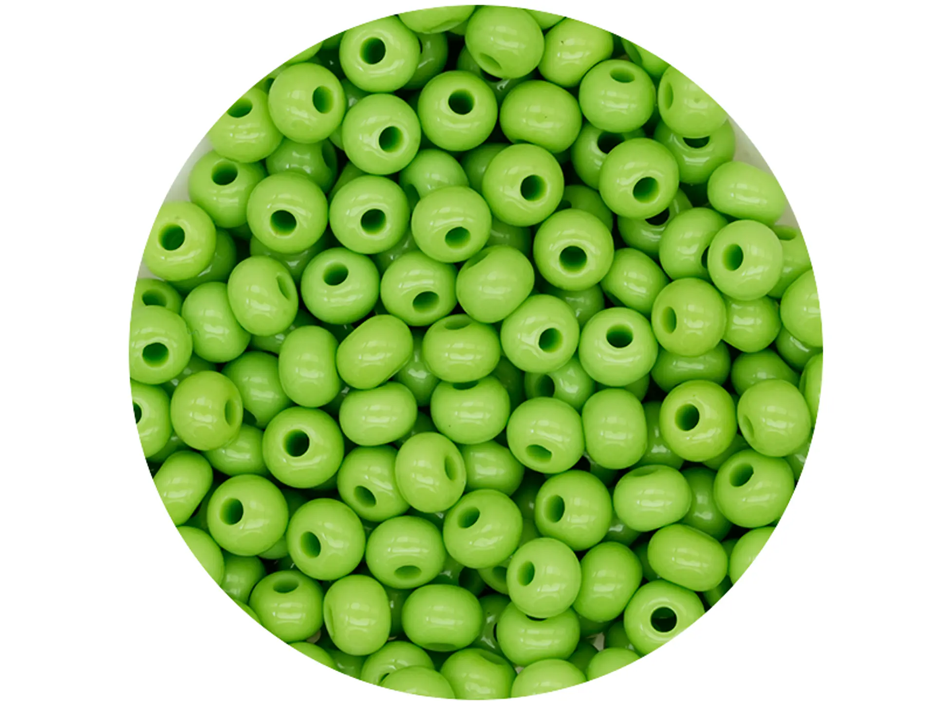 CHAQUIRA CHECA 6/0 (4MM) VERDE BICHE FUERTE X 20 GRAMOS (296 UND APROX) 1