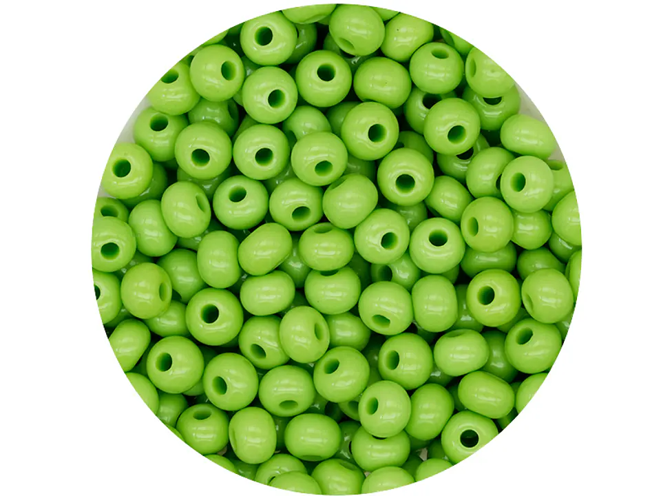 CHAQUIRA CHECA 6/0 (4MM) VERDE BICHE FUERTE X 20 GRAMOS (296 UND APROX) 1
