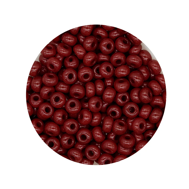CHAQUIRA CHECA 6/0 (4MM) VINOTINTO MATE X 20 GRAMOS (296 UND APROX) 1
