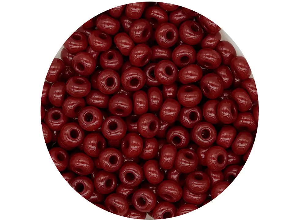 CHAQUIRA CHECA 6/0 (4MM) VINOTINTO MATE X 20 GRAMOS (296 UND APROX) 1