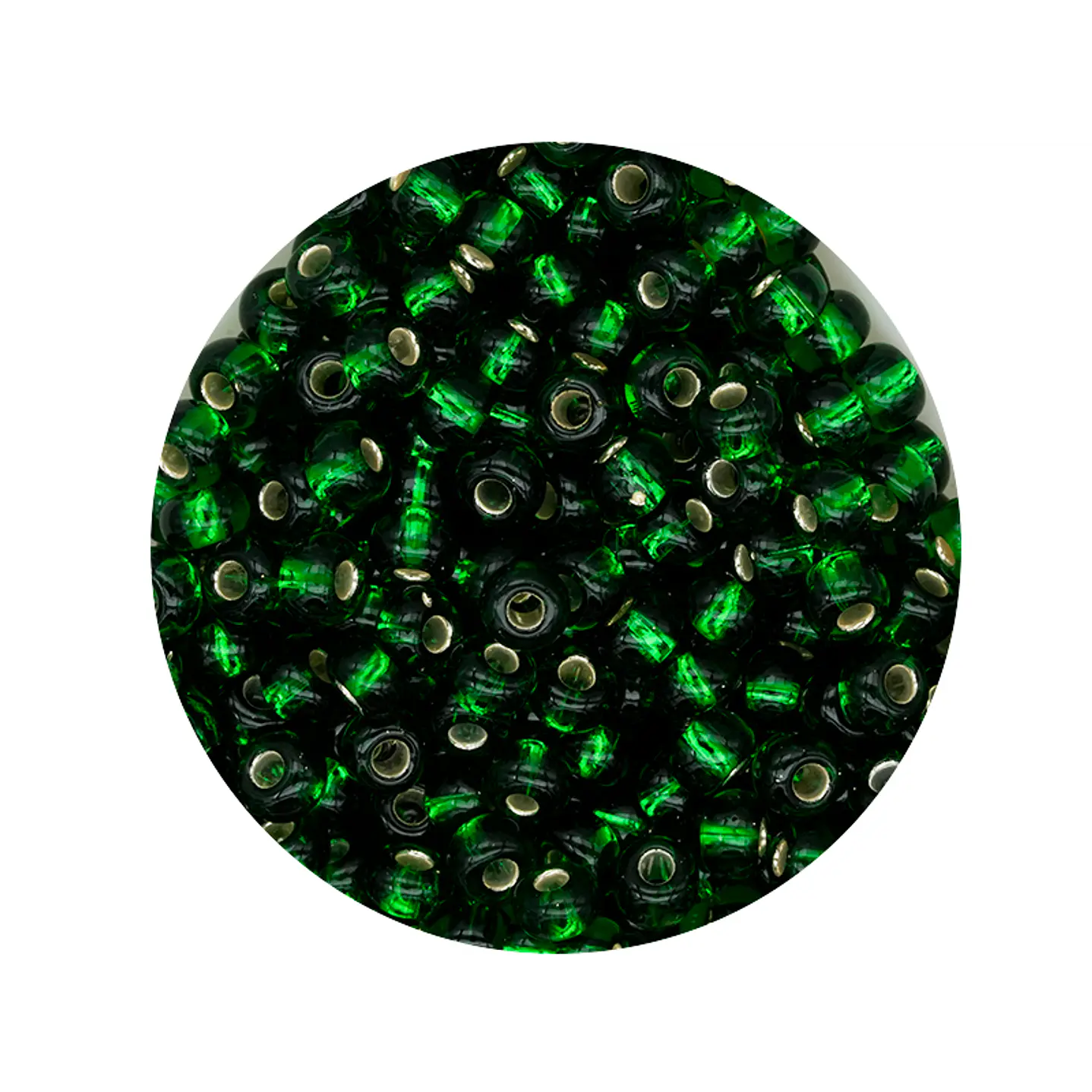 CHAQUIRA CHECA 6/0 (4MM) VERDE BRILLANTE X 20 GRAMOS (296 UND APROX) 1