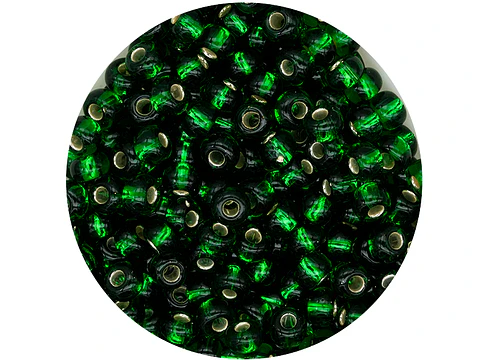 CHAQUIRA CHECA 6/0 (4MM) VERDE BRILLANTE X 20 GRAMOS (296 UND APROX)