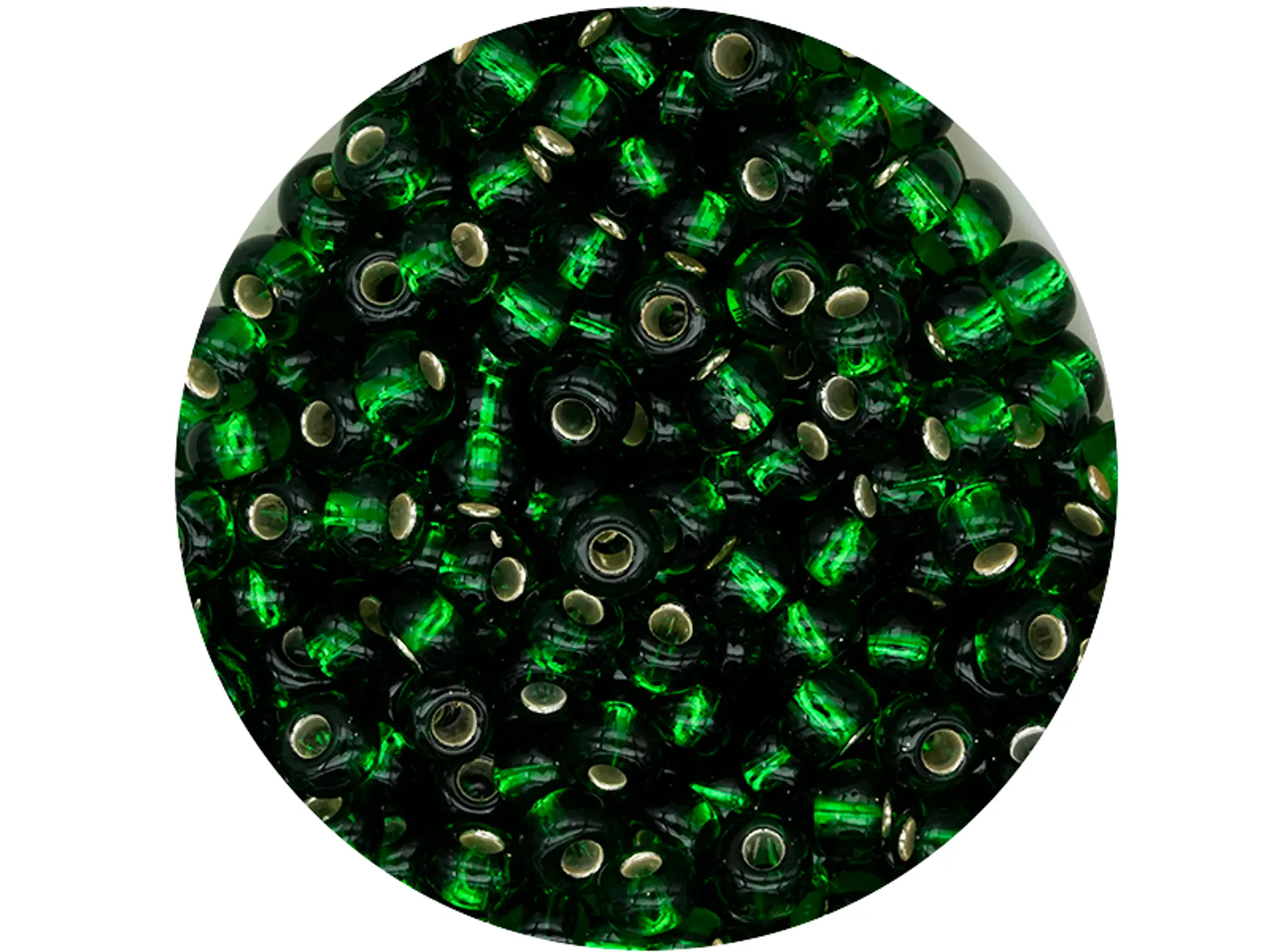 CHAQUIRA CHECA 6/0 (4MM) VERDE BRILLANTE X 20 GRAMOS (296 UND APROX) 1