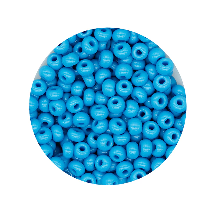 CHAQUIRA CHECA 6/0 (4MM) AZUL PETROLEO CLARO  X 20 GRAMOS (296 UND APROX) 1