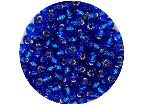 CHAQUIRA CHECA 6/0 (4MM) AZUL REY BRILLANTE  X 20 GRAMOS (296 UND APROX)