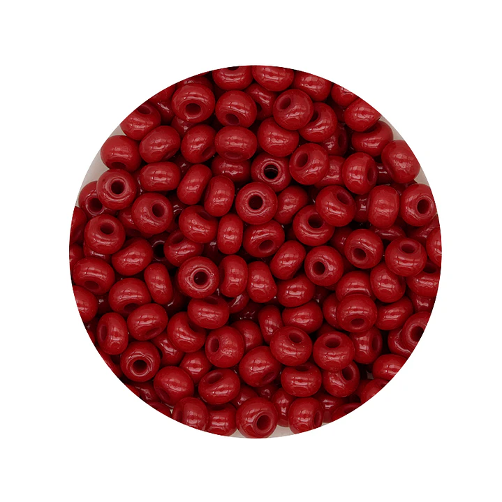 CHAQUIRA CHECA 6/0 (4MM) ROJO OSCURO  X 20 GRAMOS (296 UND APROX) 1