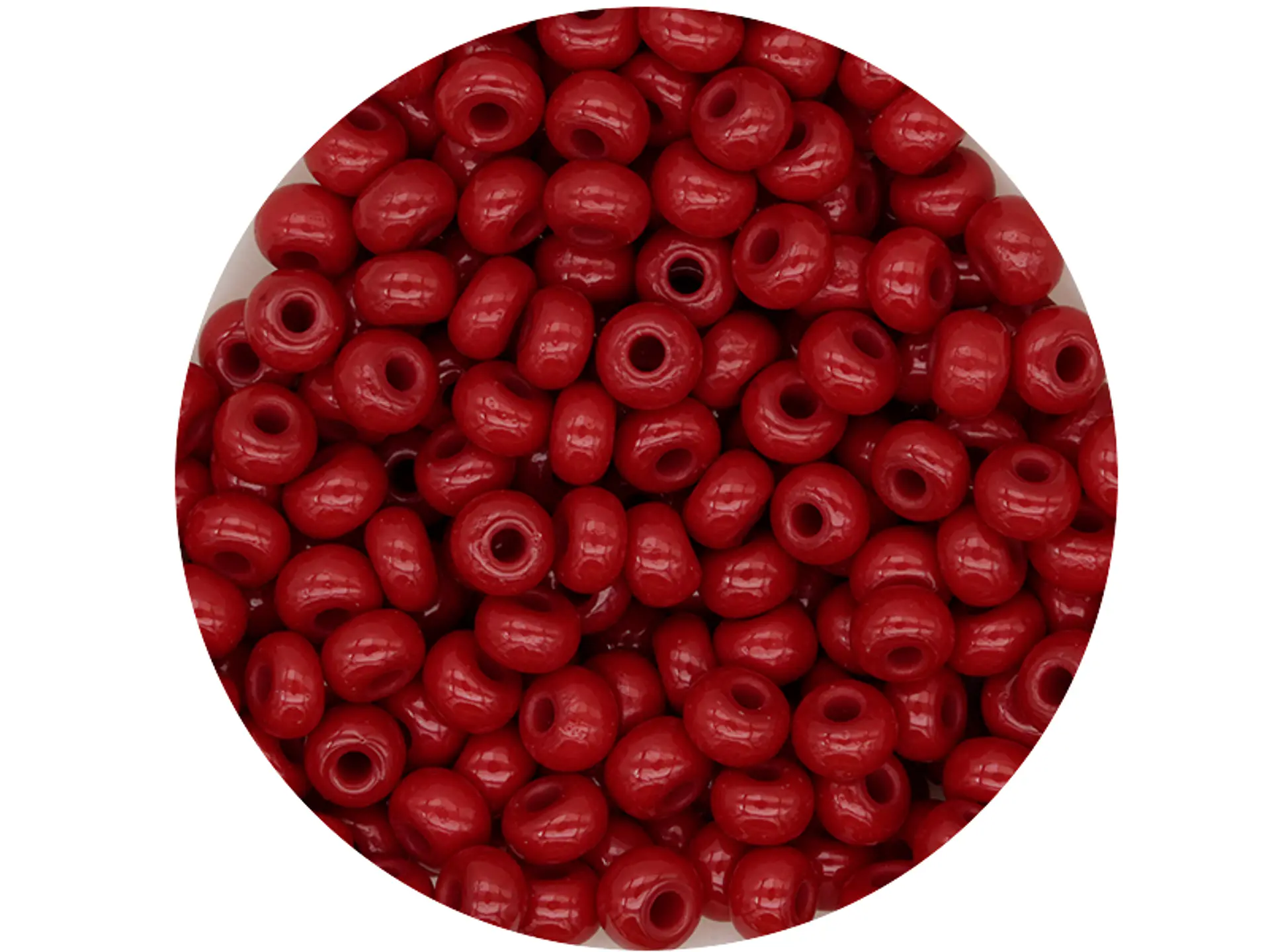 CHAQUIRA CHECA 6/0 (4MM) ROJO OSCURO  X 20 GRAMOS (296 UND APROX) 1