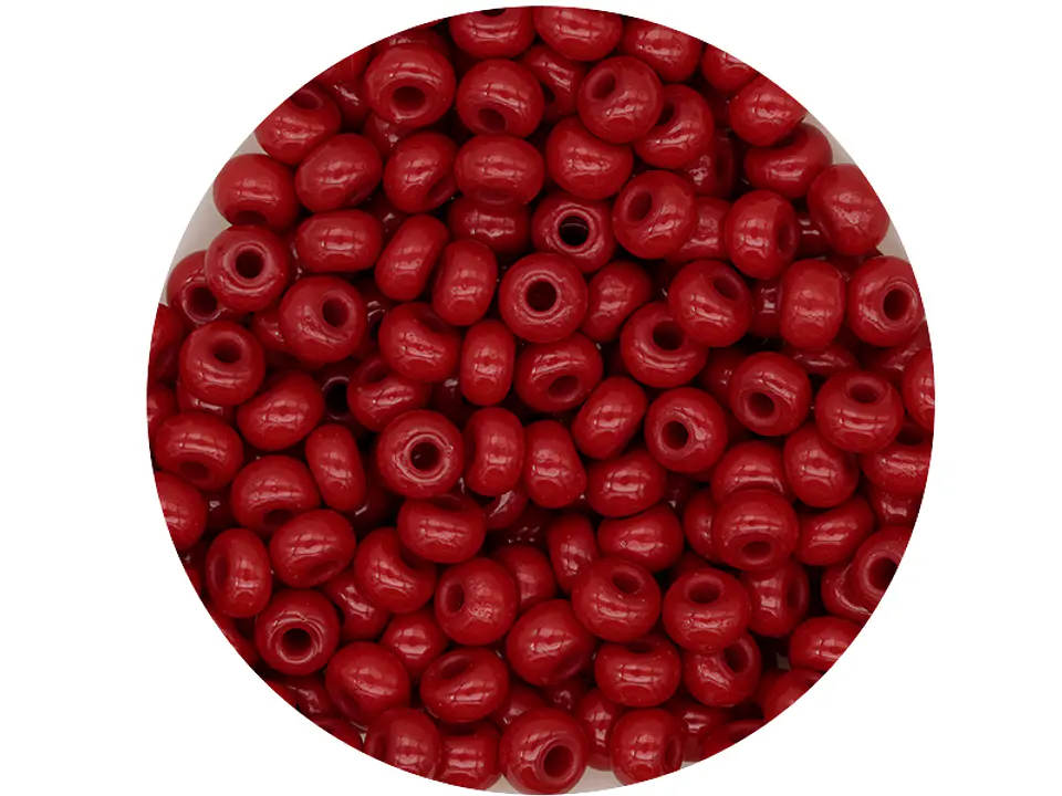 CHAQUIRA CHECA 6/0 (4MM) ROJO OSCURO  X 20 GRAMOS (296 UND APROX) 1