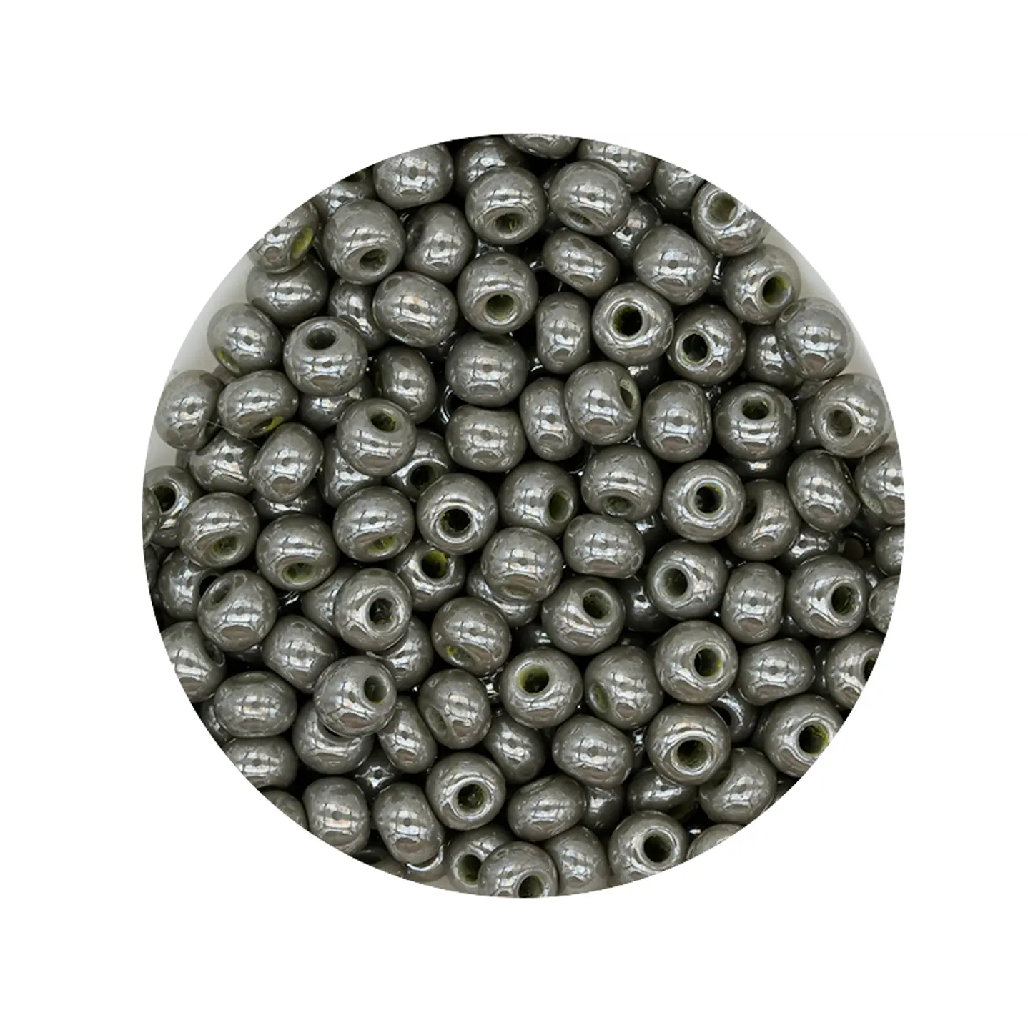 CHAQUIRA CHECA 6/0 (4MM) GRIS PERLADO X 20 GRAMOS (296 UND APROX) 1