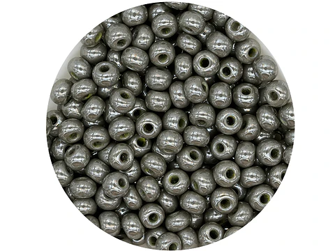 CHAQUIRA CHECA 6/0 (4MM) GRIS PERLADO X 20 GRAMOS (296 UND APROX)