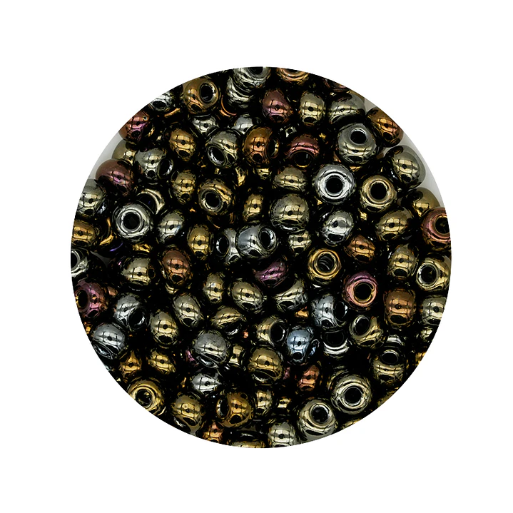 CHAQUIRA CHECA 6/0 (4MM) CAFE IRIZADO X 20 GRAMOS (296 UND APROX) 1
