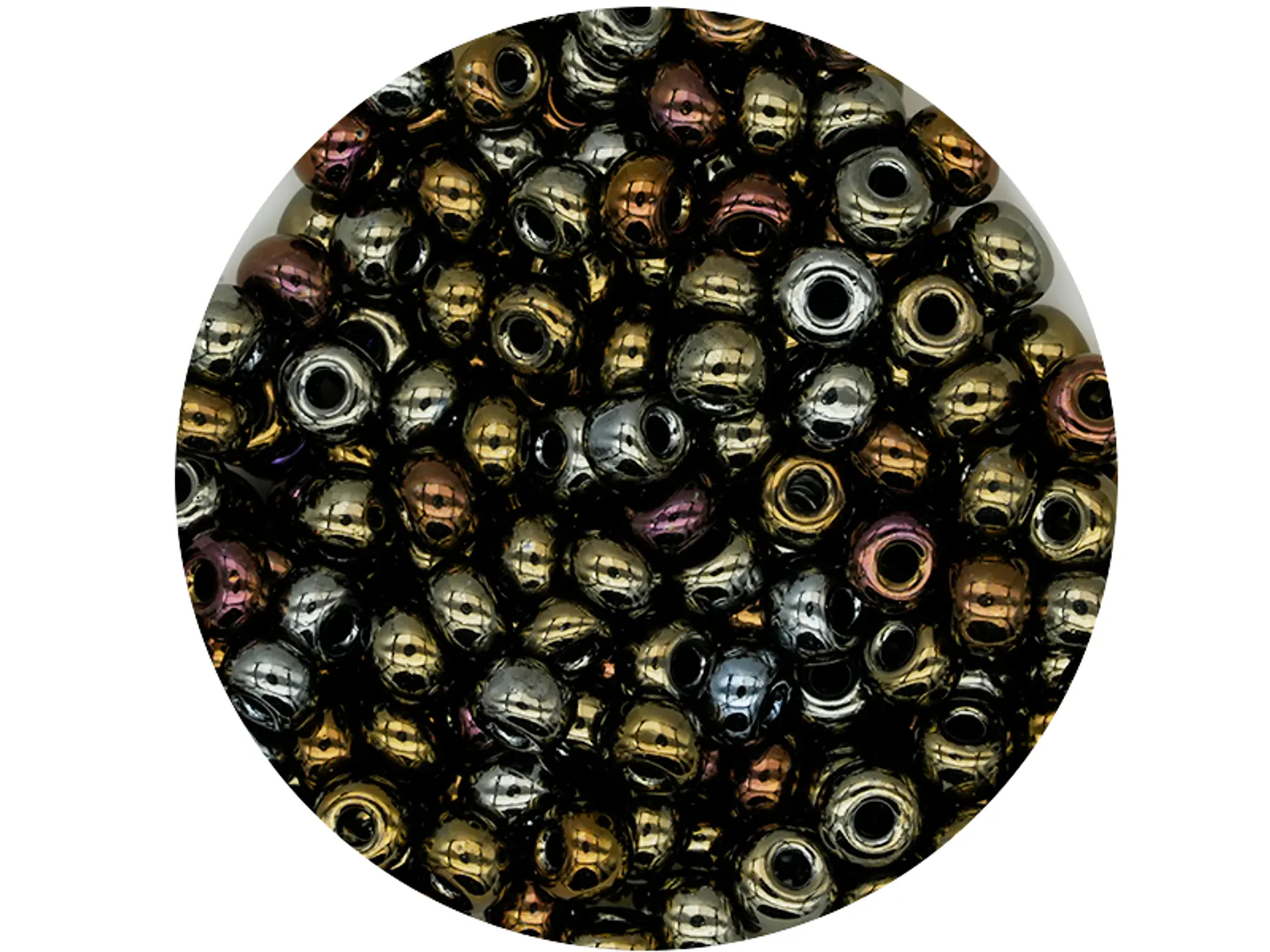 CHAQUIRA CHECA 6/0 (4MM) CAFE IRIZADO X 20 GRAMOS (296 UND APROX) 1