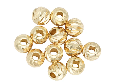 ORO LAMINADO DORADO DIAMANTADO BALIN 6MM X UNIDAD 