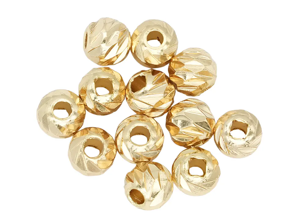 ORO LAMINADO DORADO DIAMANTADO BALIN 6MM X UNIDAD  1