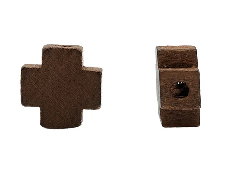 MADERA CRUZ CENTRO CAFE MIEL 10*10MM PAQUETE POR 10 UNIDADES