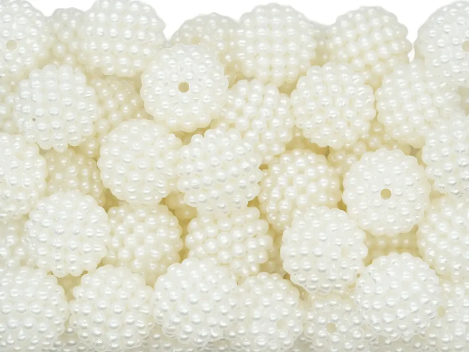 PERLA ACRILICA MORA BEIS 14MM POR 25 GRAMOS 1