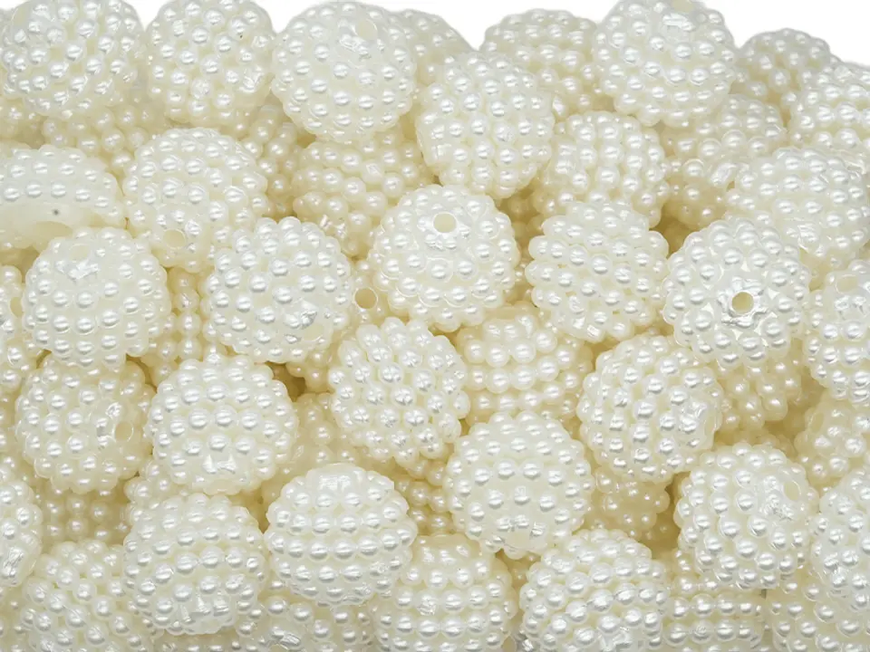 PERLA ACRILICA MORA BEIS 12MM POR 25 GRAMOS  1