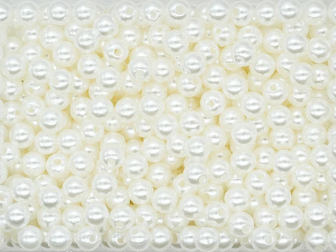 PERLA ACRILICA LISA BEIS 6MM PAQUETE 25 GRAMOS