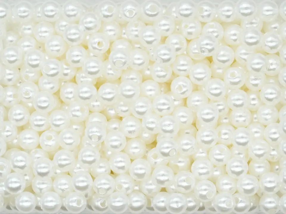 PERLA ACRILICA LISA BEIS 6MM PAQUETE 25 GRAMOS 1