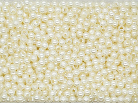 PERLA ACRILICA LISA BEIS 4MM PAQUETE 25 GRAMOS