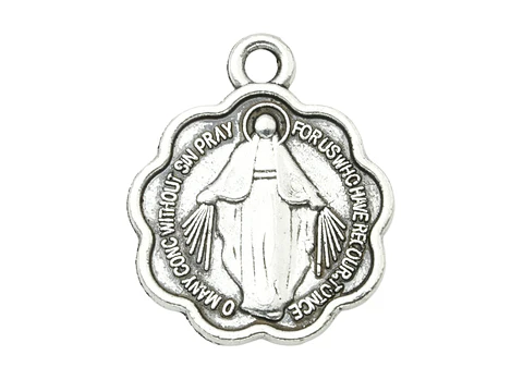 SAMAK PLATEADA DIJE MEDALLA MILAGROSA 15*17MM PAQUETE POR 18 UNIDADES APROXIMADAMENTE