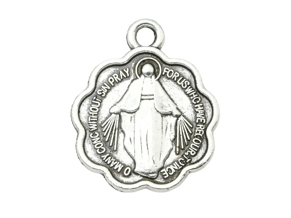 SAMAK PLATEADA DIJE MEDALLA MILAGROSA 15*17MM PAQUETE POR 18 UNIDADES APROXIMADAMENTE 1