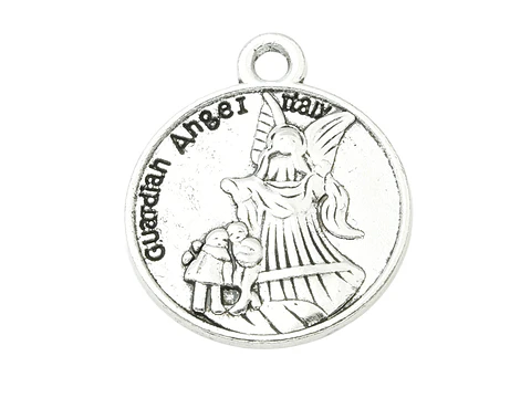 SAMAK PLATEADA DIJE MEDALLA SAN MIGUEL/ANGEL DE LA GUARDA 18*21MM PAQUETE POR 10 UNIDADES APROXIMADAMENTE