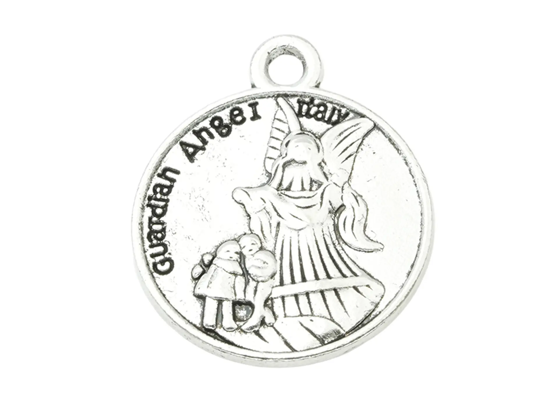 SAMAK PLATEADA DIJE MEDALLA SAN MIGUEL/ANGEL DE LA GUARDA 18*21MM PAQUETE POR 10 UNIDADES APROXIMADAMENTE 1