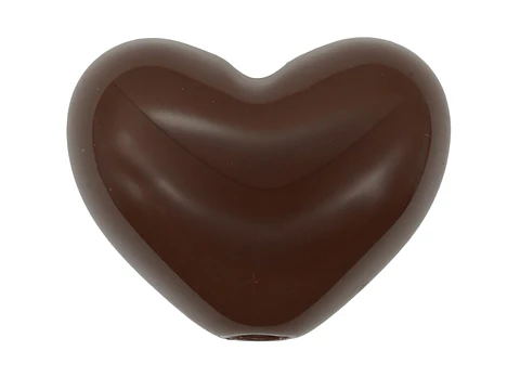 ACRILICO CORAZON PASADOR CAFE 17MM