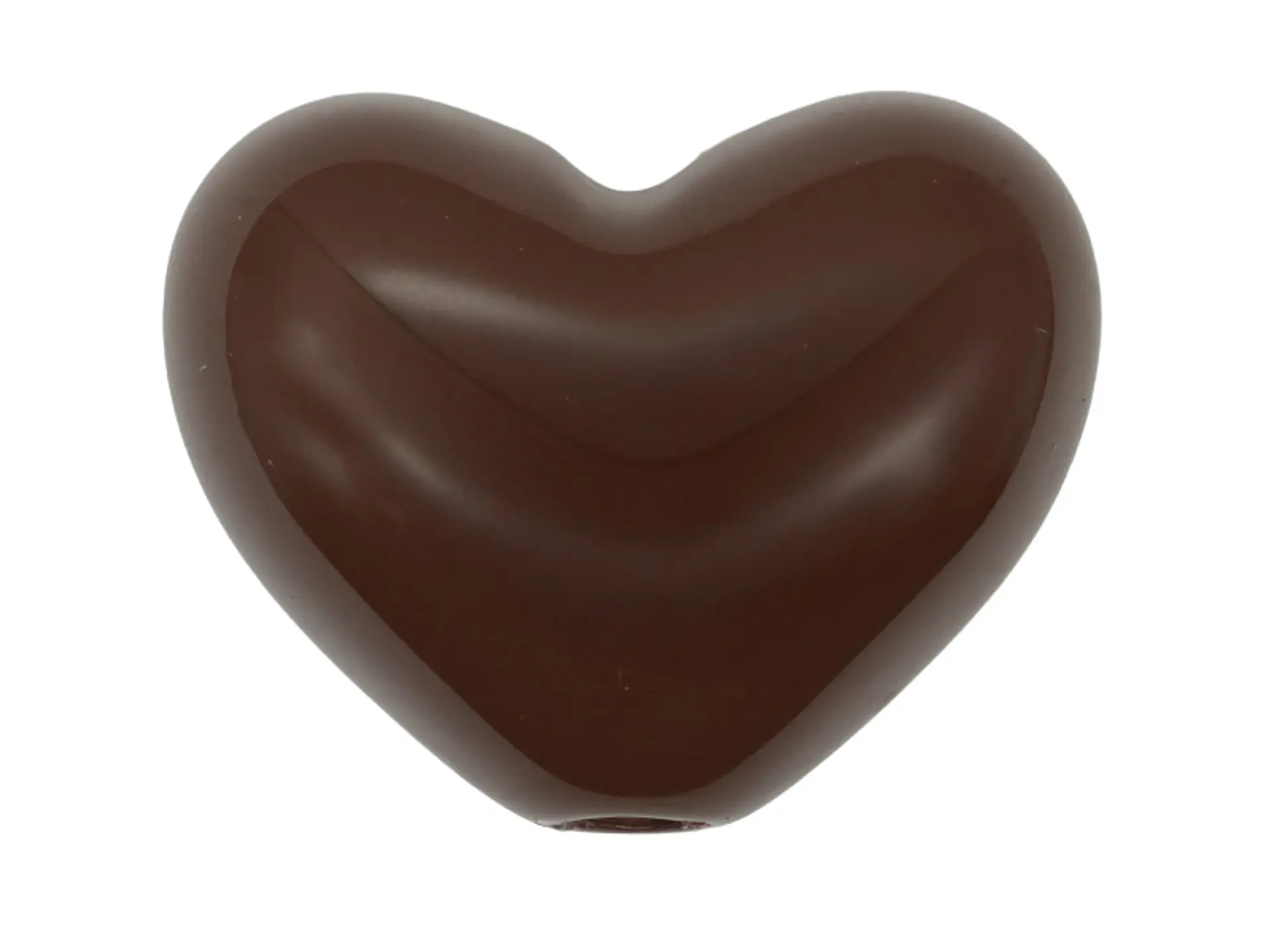ACRILICO CORAZON PASADOR CAFE 17MM 1