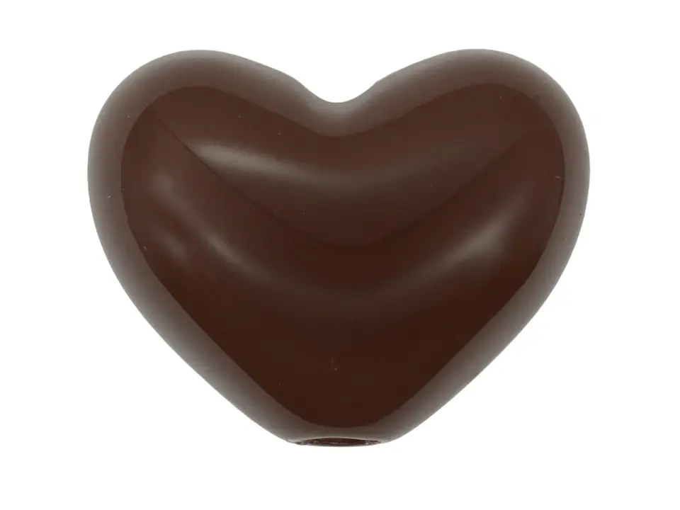 ACRILICO CORAZON PASADOR CAFE 17MM 1
