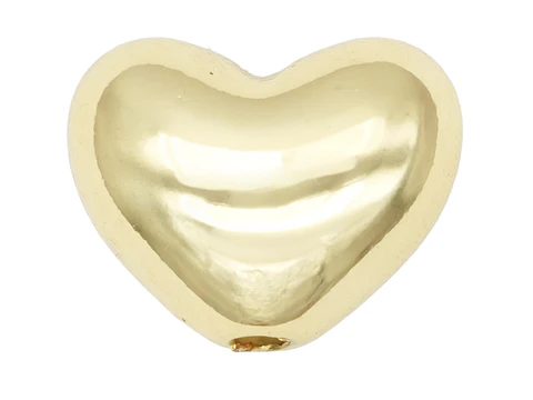 ACRILICO CORAZON PASADOR DORADO METALIZADO 17MM