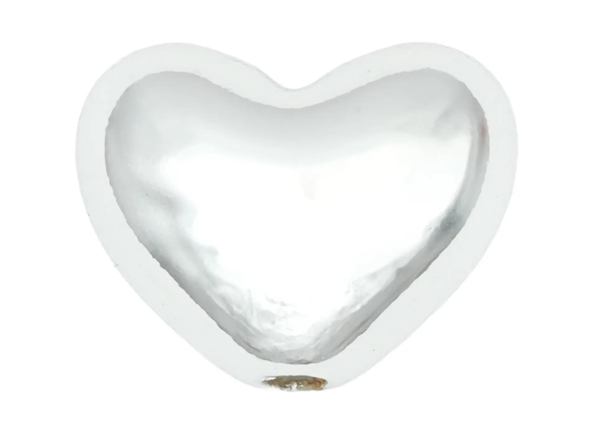 ACRILICO CORAZON PASADOR PLATEADO METALIZADO 17MM 1