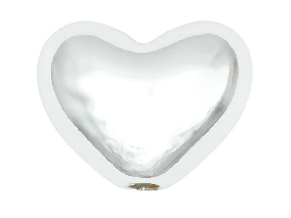 ACRILICO CORAZON PASADOR PLATEADO METALIZADO 17MM 1