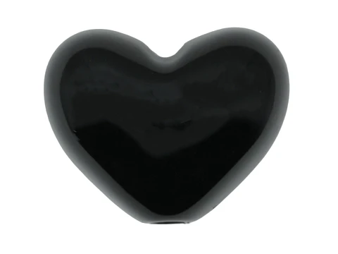 ACRILICO CORAZON PASADOR NEGRO 17MM