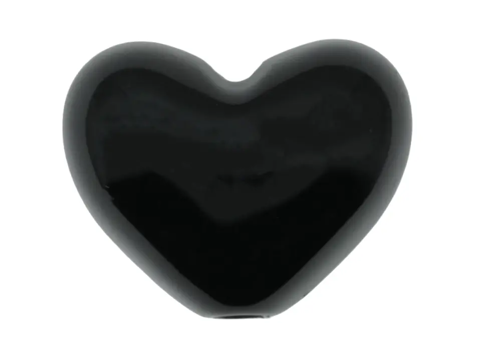 ACRILICO CORAZON PASADOR NEGRO 17MM 1