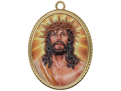 ACERO DORADO DIJE RESINA JESUS 30*25MM