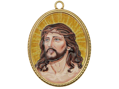 ACERO DORADO DIJE RESINA JESUS 30*25MM