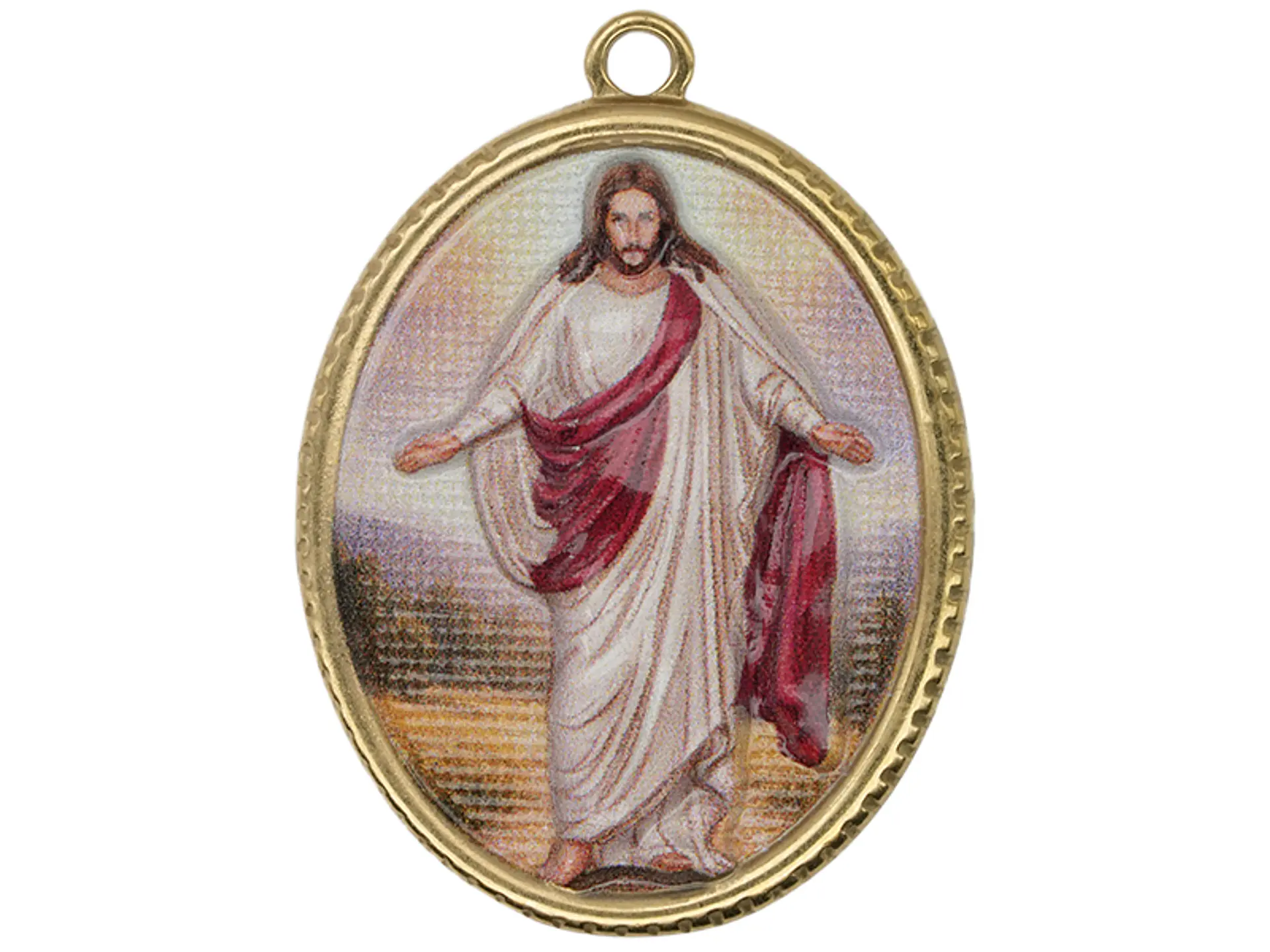 ACERO DORADO DIJE RESINA JESUS 30*25MM 1