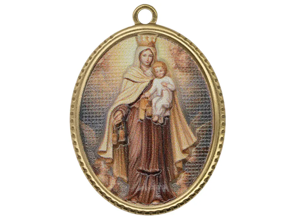 ACERO DORADO DIJE RESINA VIRGEN DEL CARMEN 30*25MM 1