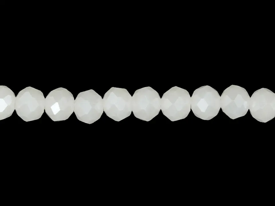 CRISTAL MURANO BLANCO MATE BOREAL AB # 6MM  TIRA 84 UNIDADES APROX 1