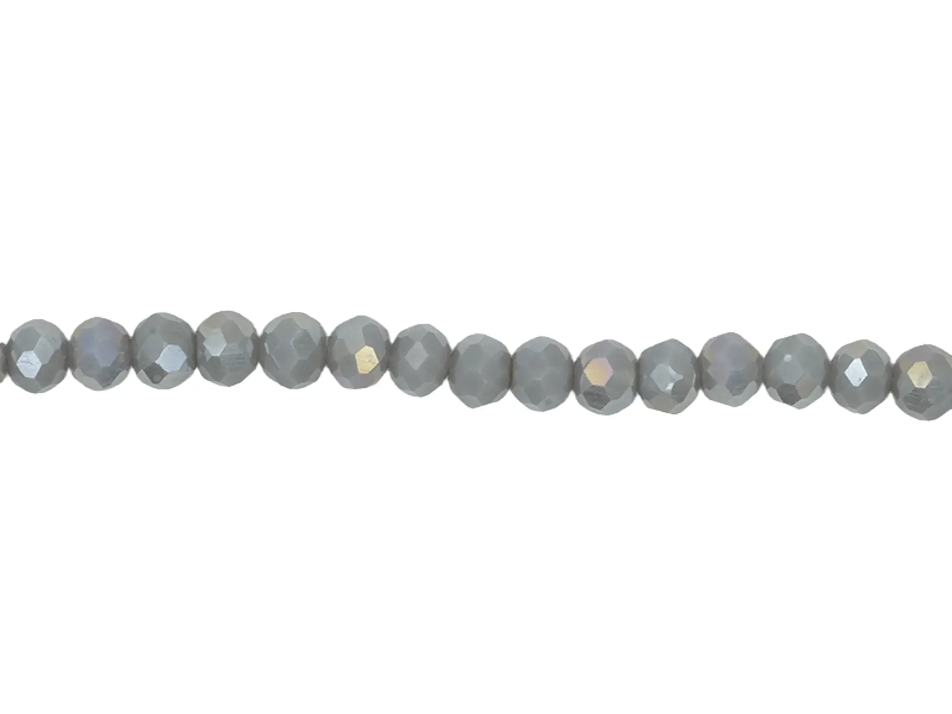 CRISTAL MURANO GRIS MATE AB # 4MM TIRA 146 UND APROX 1