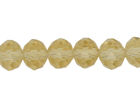 CRISTAL MURANO CHAMPAÑA DORADA TRANSPARENTE # 8MM TIRA 64 UNIDADES APROX