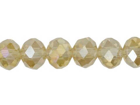 CRISTAL MURANO CHAMPAÑA DORADO TRANSPARENTE AB # 8MM TIRA 64 UNIDADES APROX