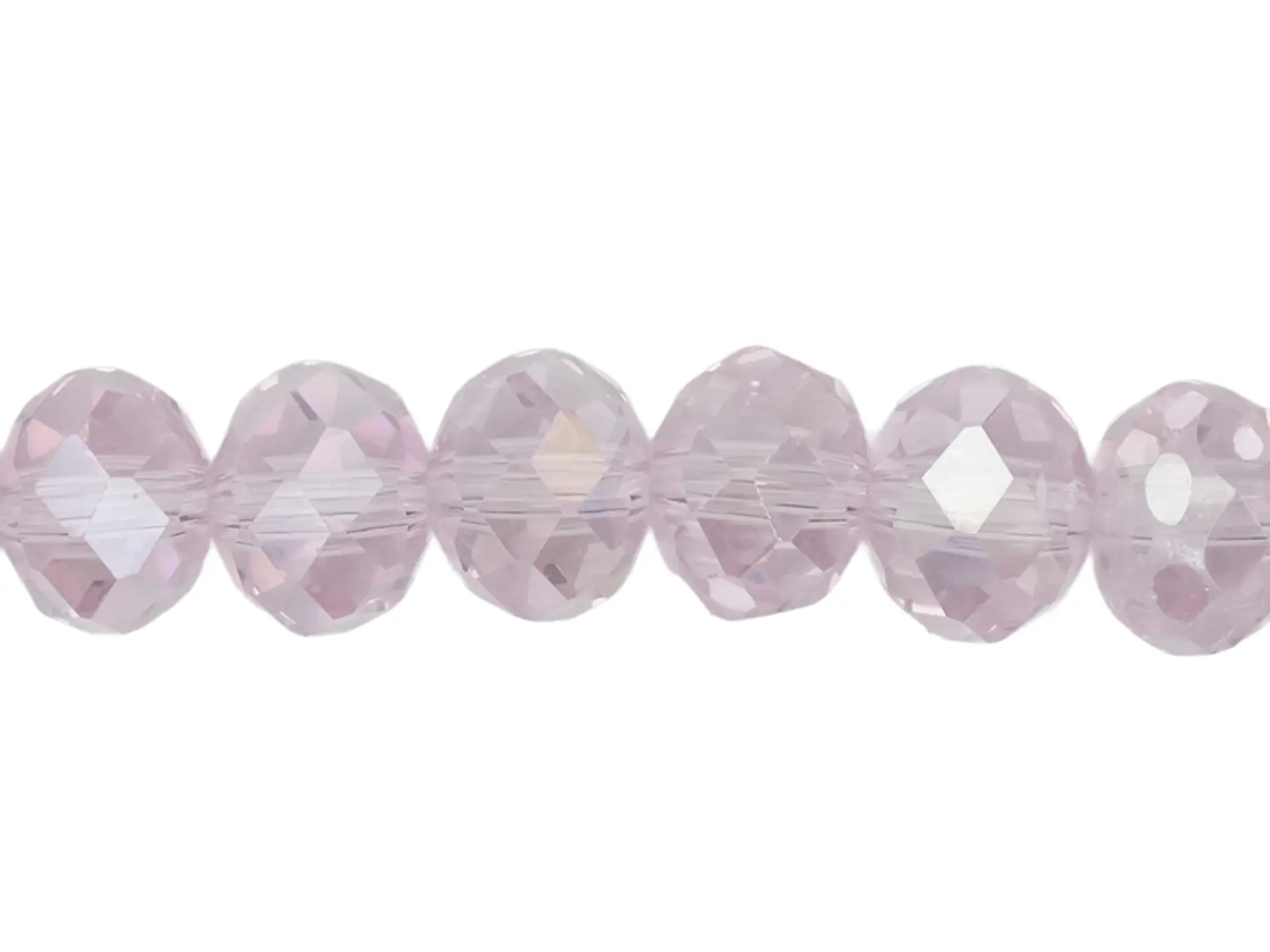 CRISTAL MURANO ROSADO CLARO TRANSPARENTE AB # 8MM TIRA 64 UNIDADES APROX 1