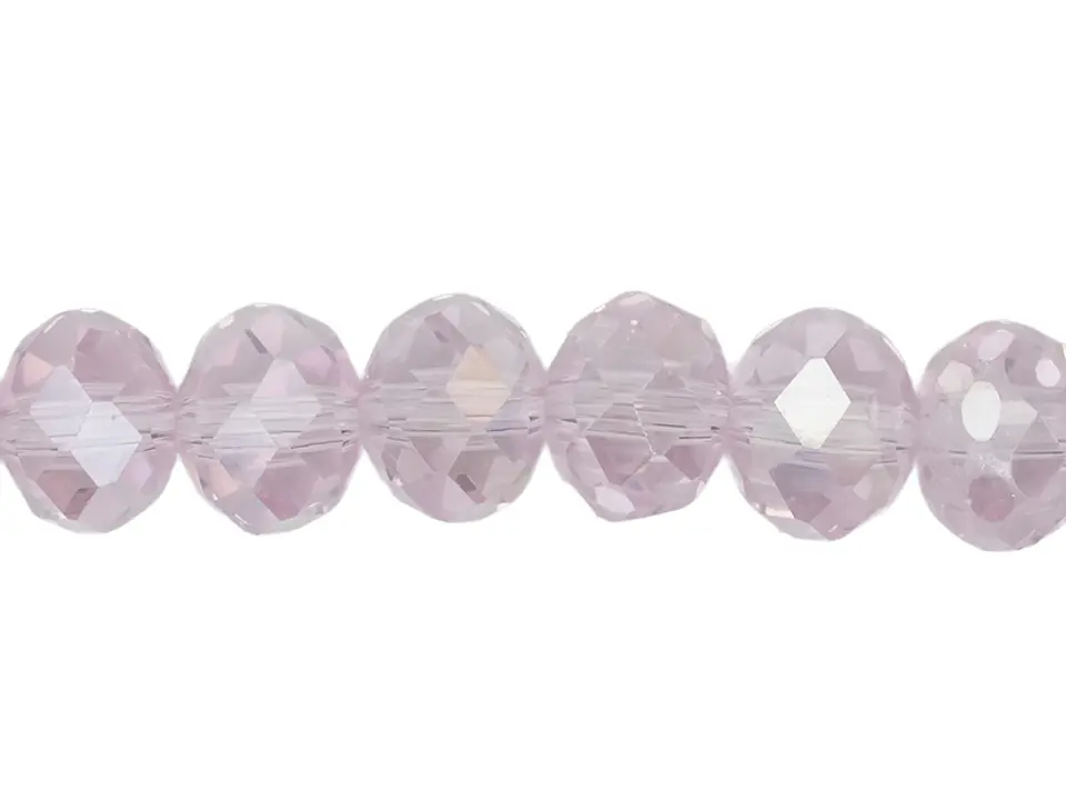 CRISTAL MURANO ROSADO CLARO TRANSPARENTE AB # 8MM TIRA 64 UNIDADES APROX 1