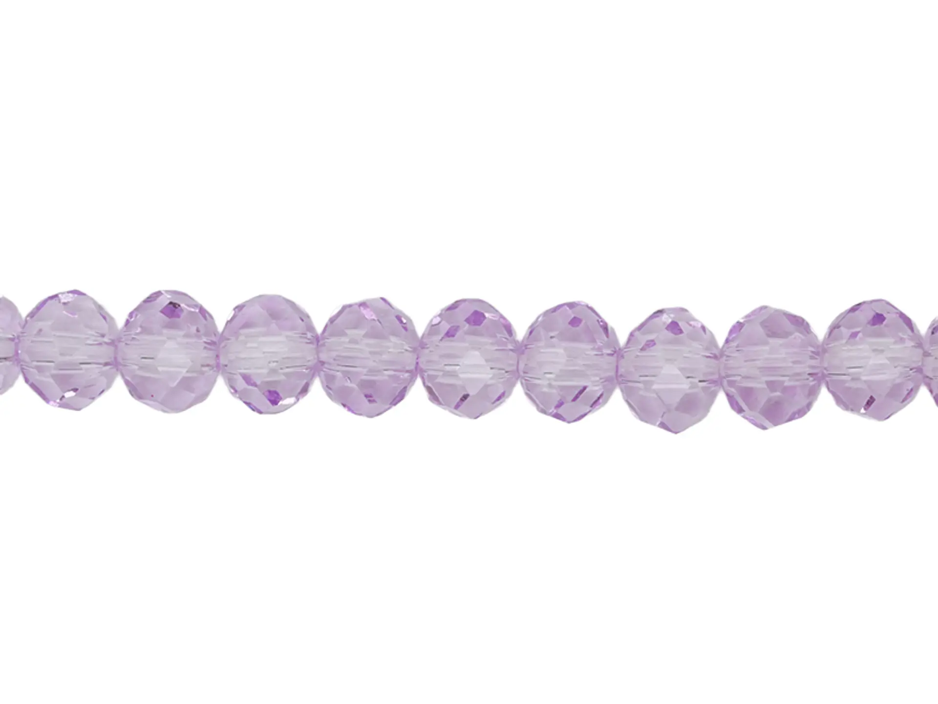 CRISTAL MURANO LILA TRANSPARENTE # 6MM TIRA 84 UNIDADES APROX  1