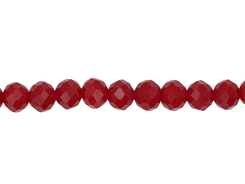 CRISTAL MURANO ROJO MATE FRESA # 6MM TIRA 84 UNIDADES APROX