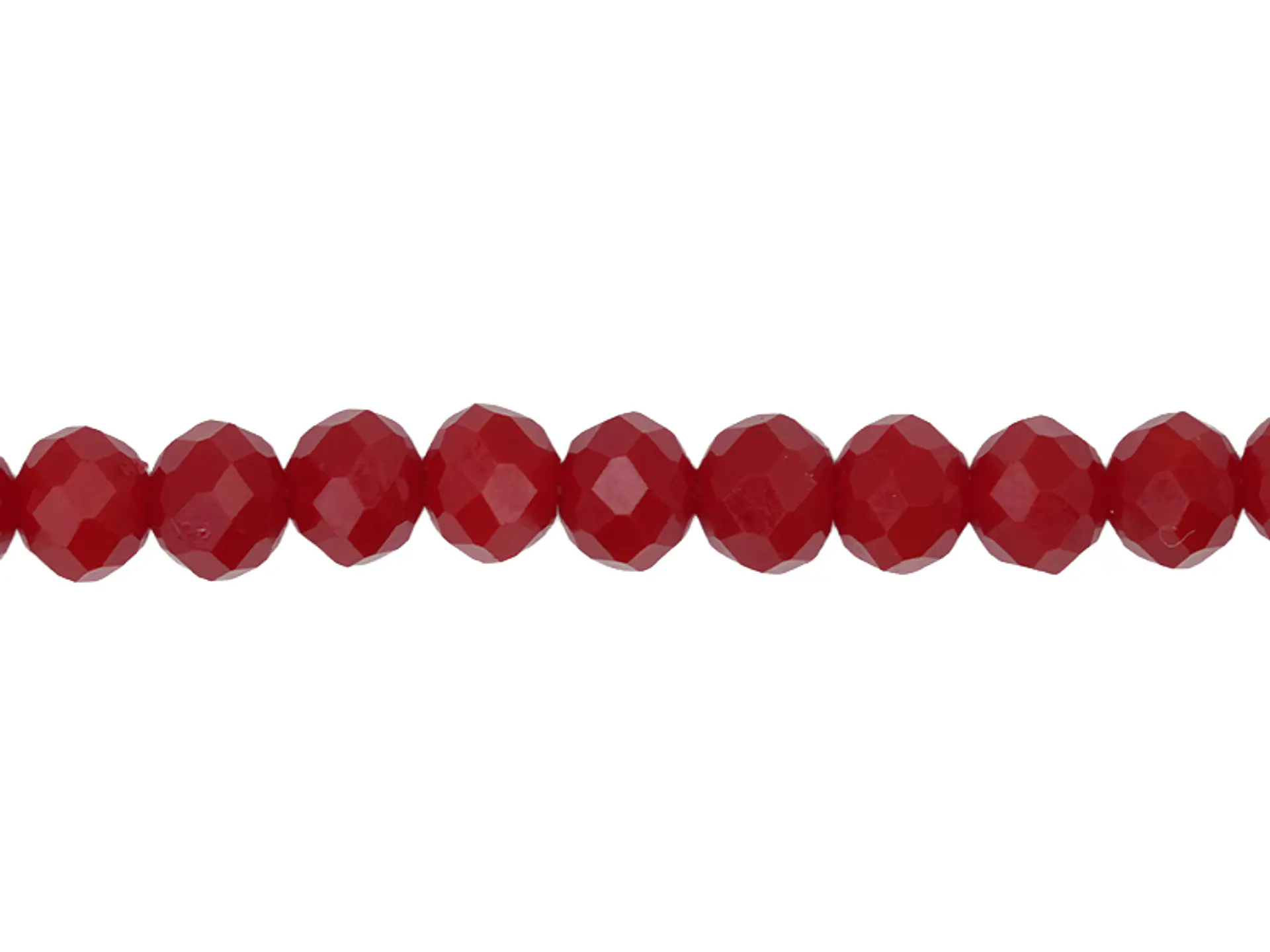 CRISTAL MURANO ROJO MATE FRESA # 6MM TIRA 84 UNIDADES APROX 1