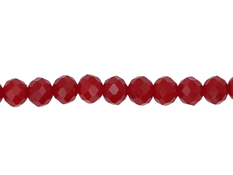 CRISTAL MURANO ROJO MATE FRESA # 6MM TIRA 84 UNIDADES APROX 1